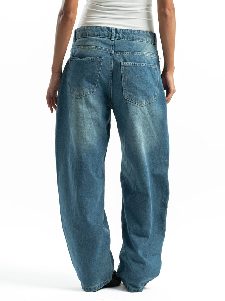 Balloon Fit Jeans – Washed Blue