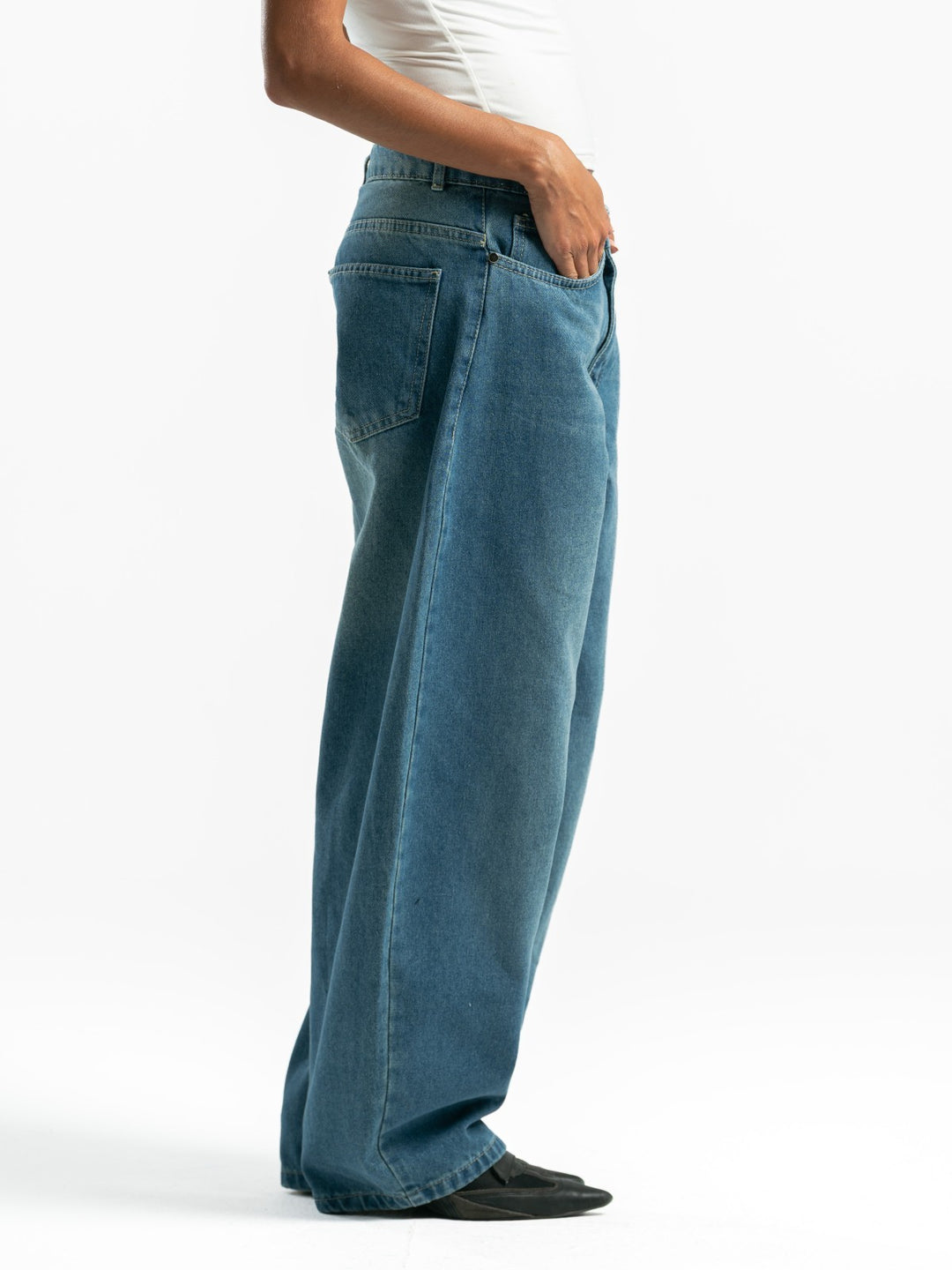 Balloon Fit Jeans – Washed Blue
