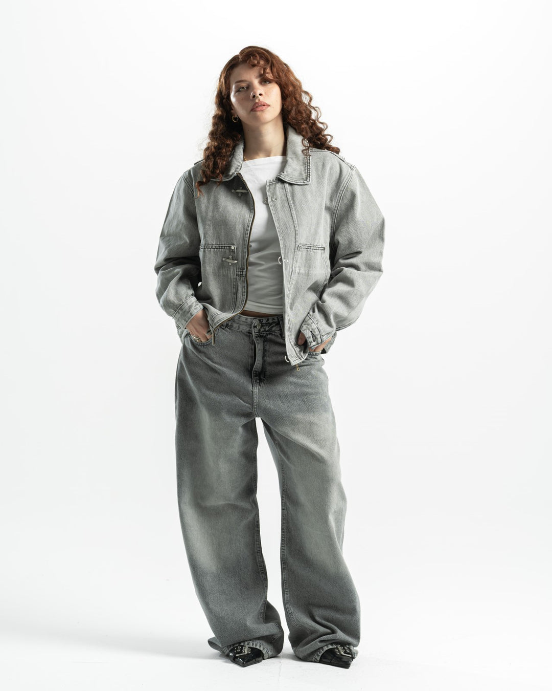 Denim Matching Set – Light Grey