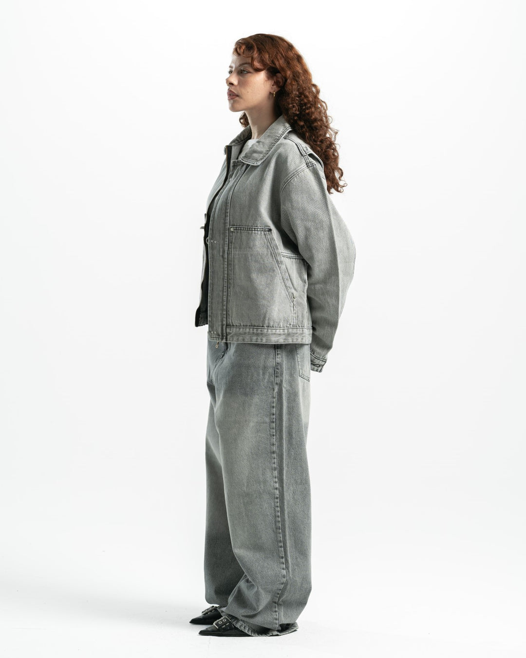 Denim Matching Set – Light Grey