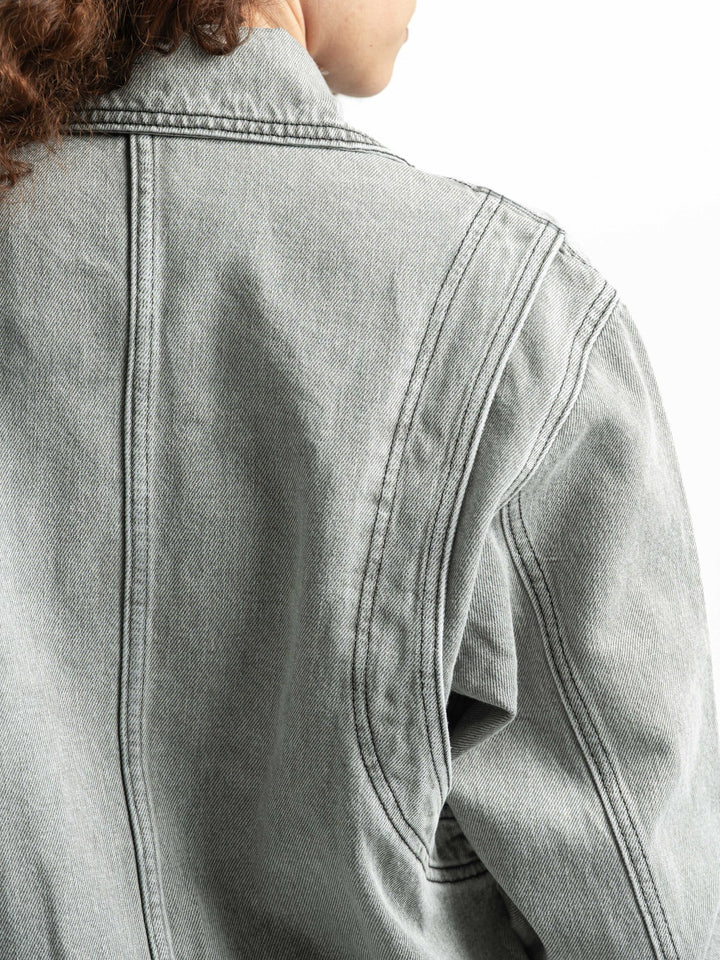 Clasp Denim Jacket – Washed Grey