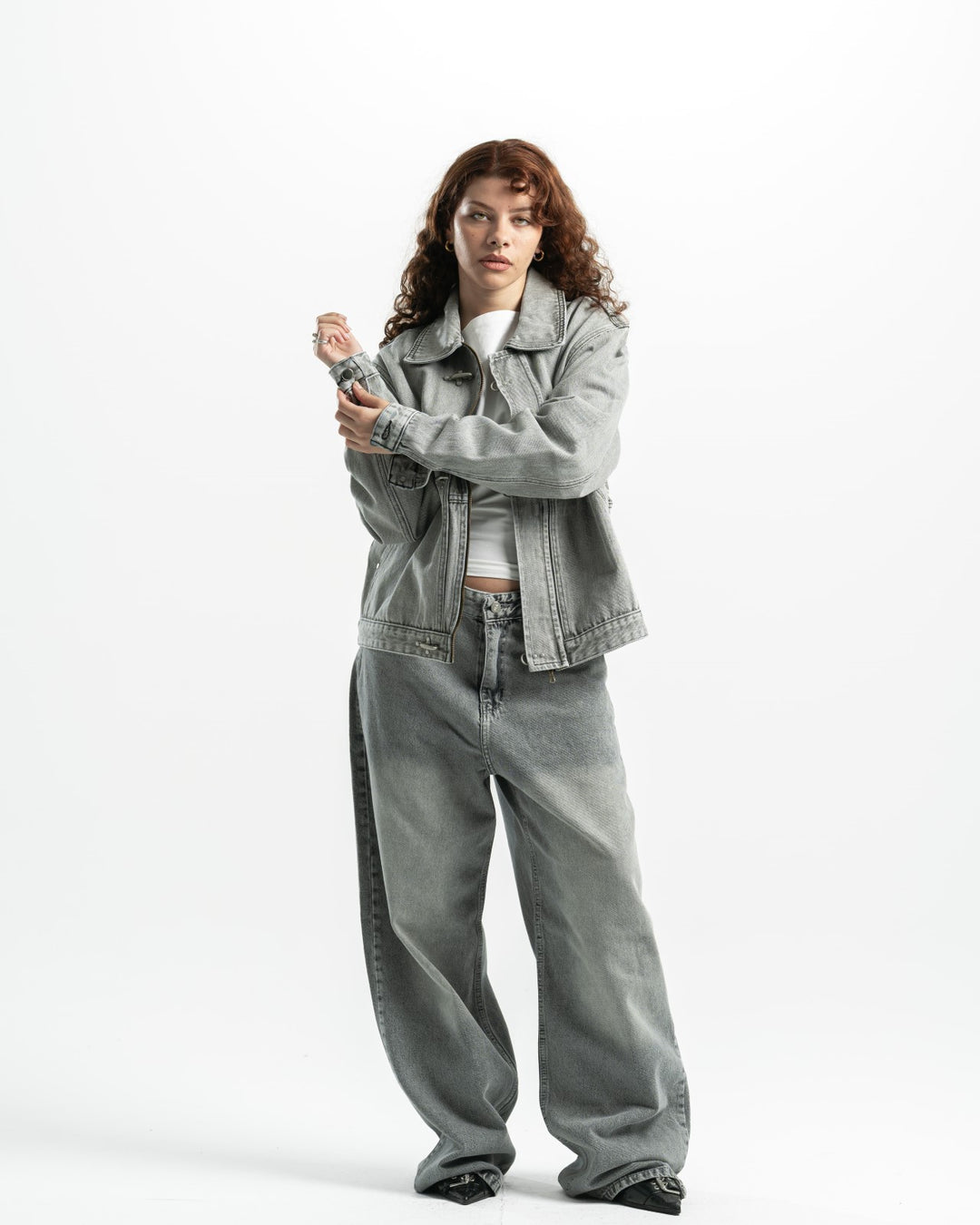 Denim Matching Set – Light Grey