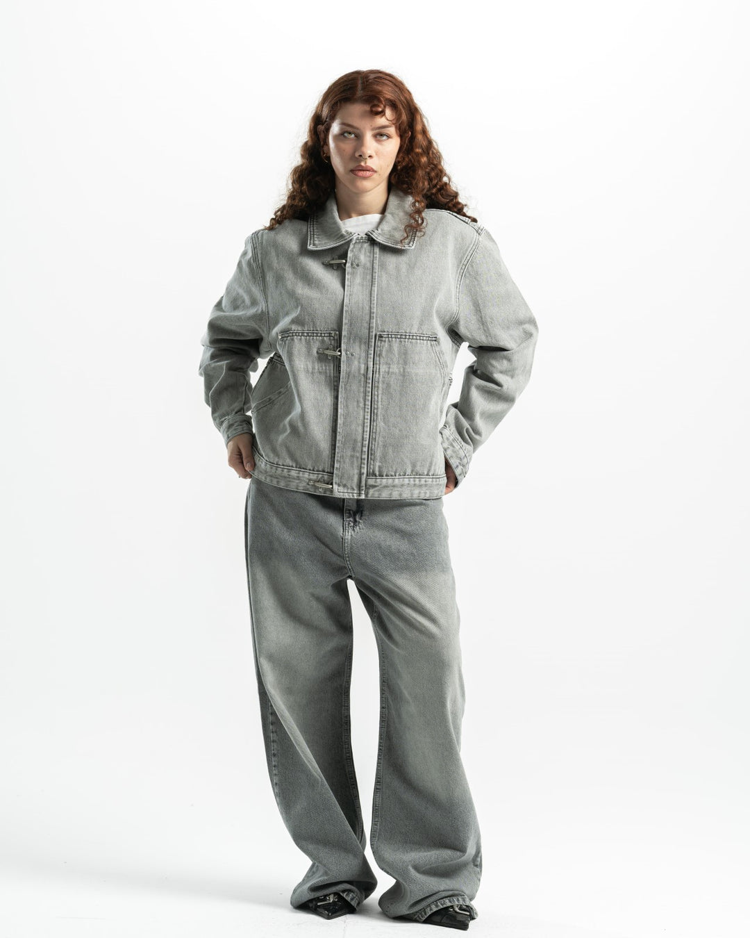 Denim Matching Set – Light Grey