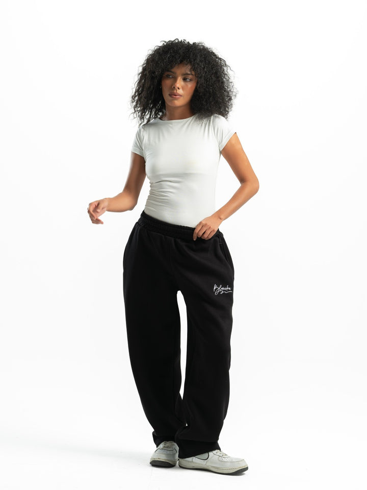 Wide Leg Sweatpants – Black