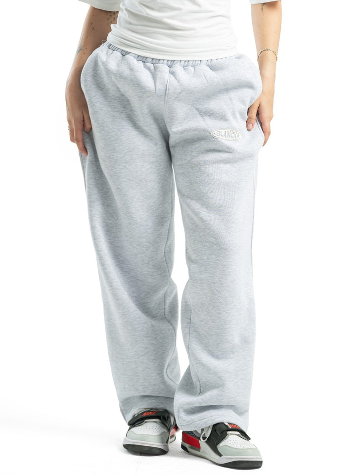 One Line Wide Leg Sweatpants – Light Grey