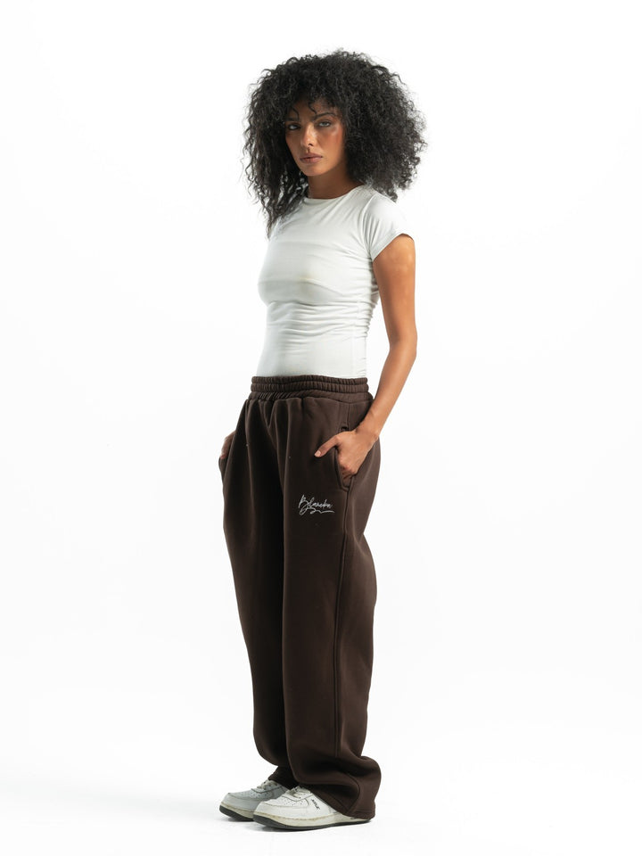 Wide Leg Sweatpants – Brown
