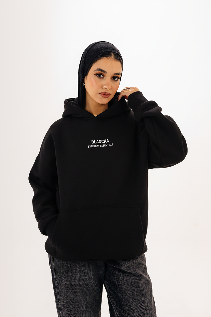 Boxy Hoodie - Black