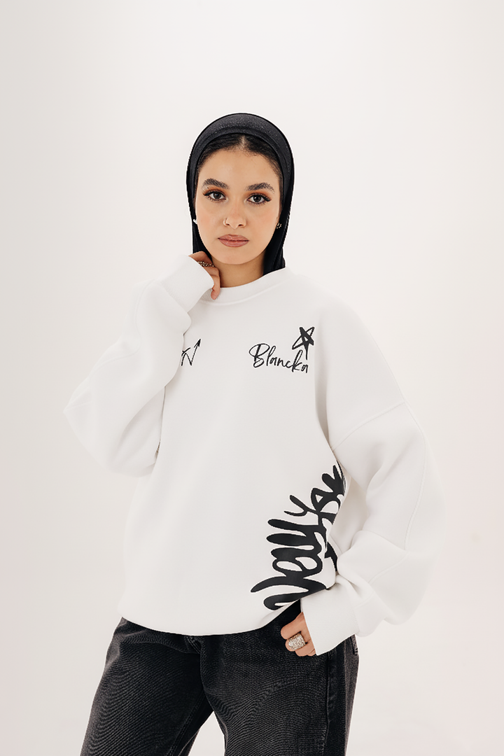 Boxy Brooklyn Crewneck — White