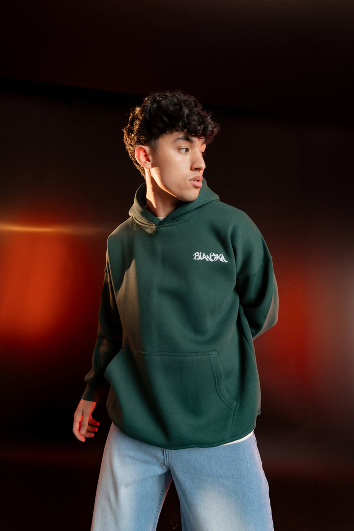 BLANCKA Graffiti Back Hoodie – Forest Green