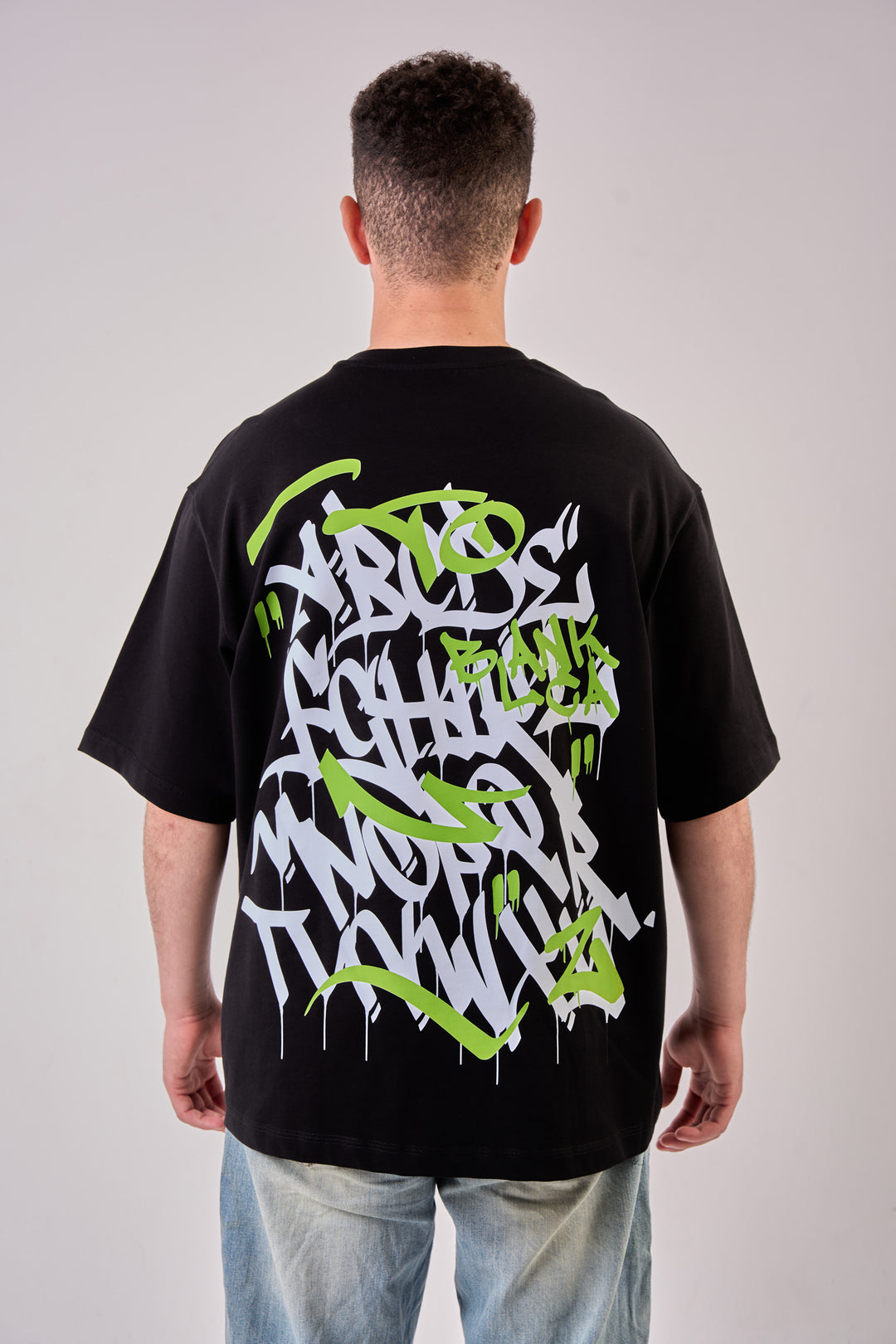 Blancka Graffiti Oversized T-Shirt – Black
