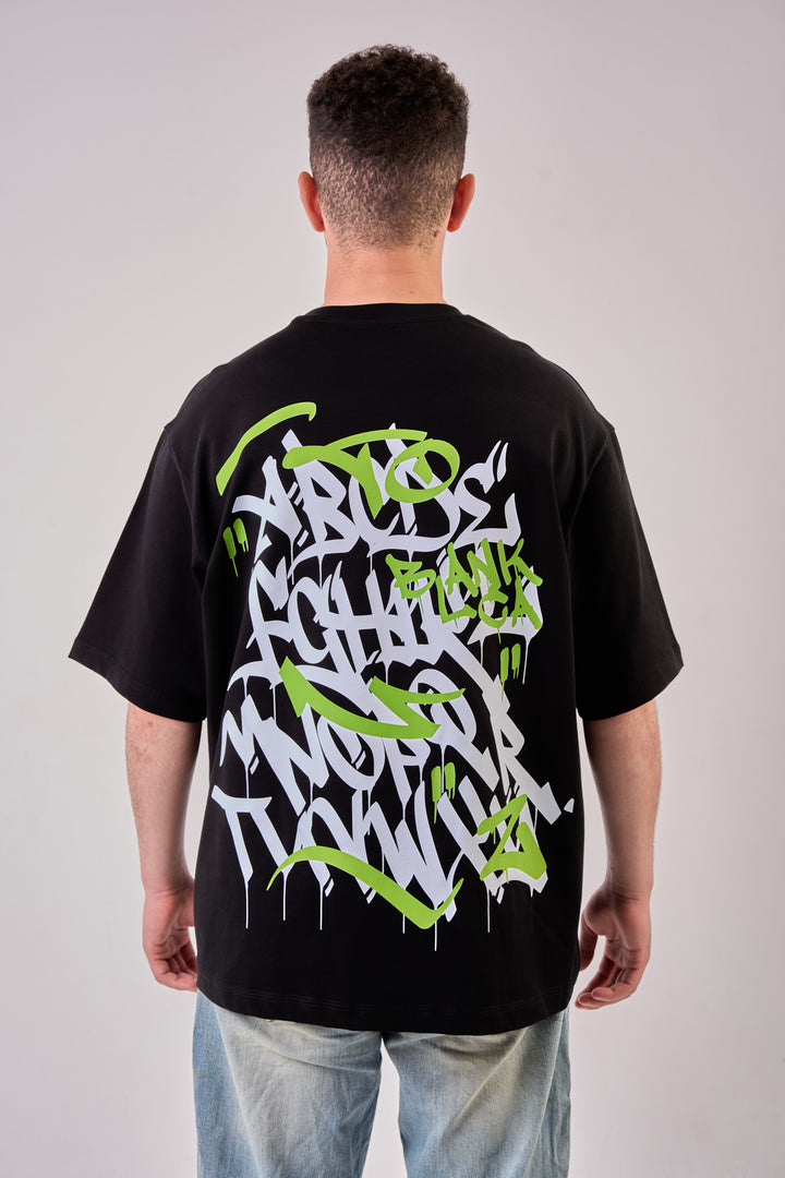 Blancka Graffiti Oversized T-Shirt – Black