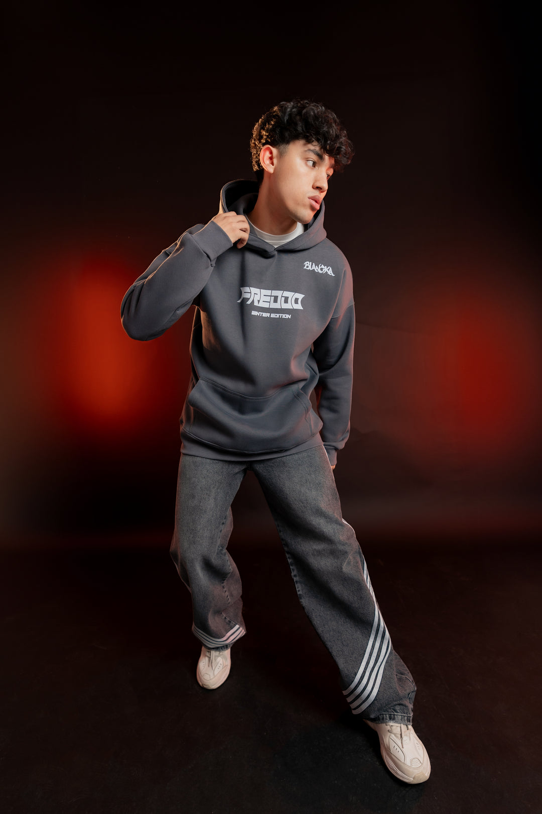 FREDOO Aesthetic Club Hoodie – Grey