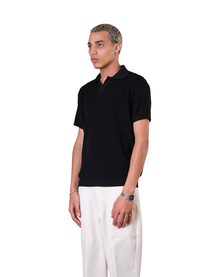 Knitted Polo - Black