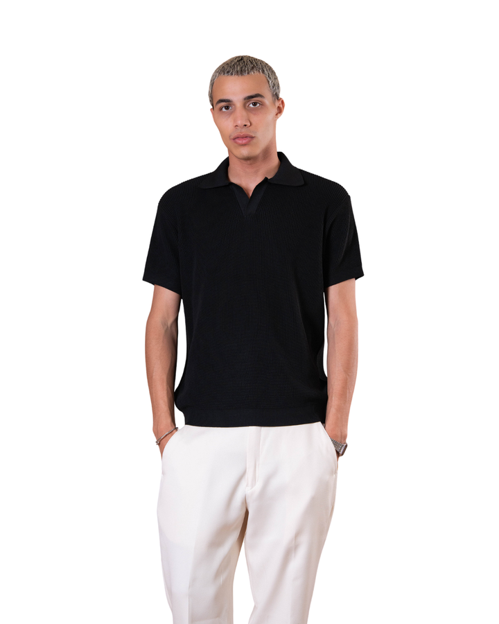 Knitted Polo - Black