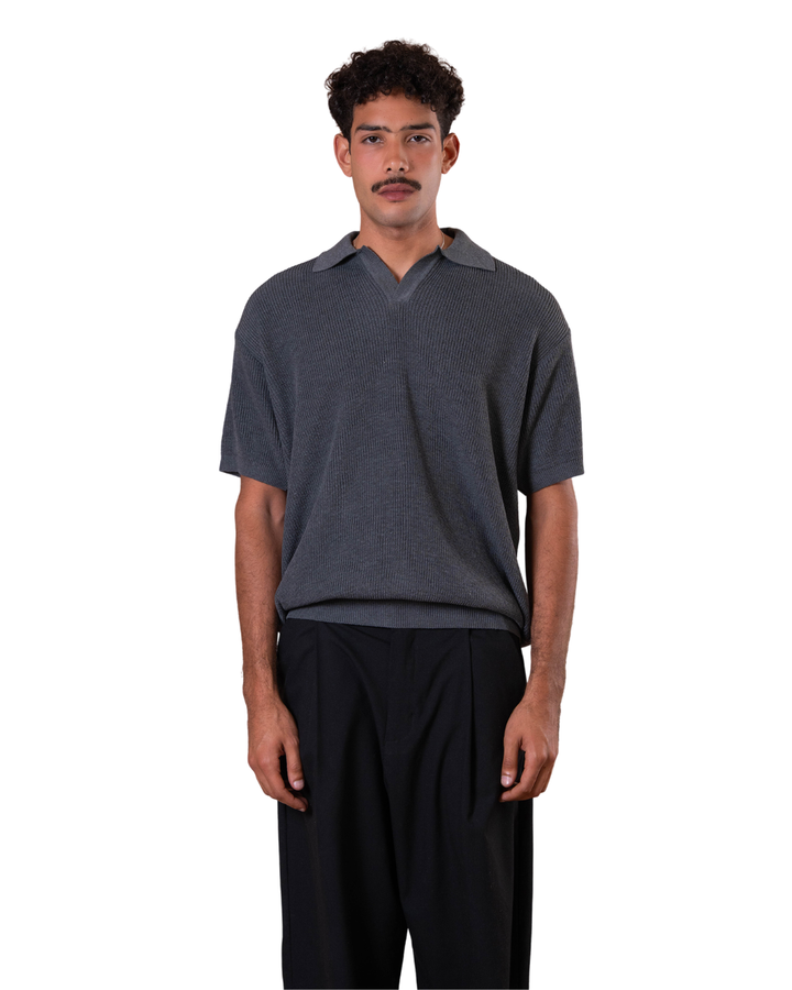 Knitted Polo - Gray