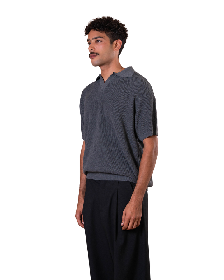 Knitted Polo - Gray