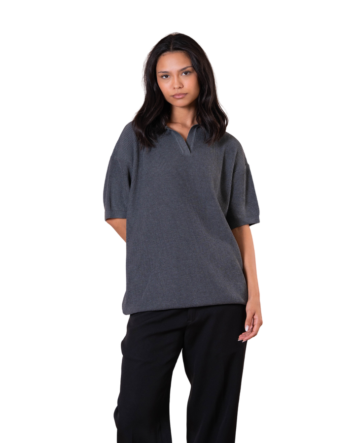 Knitted Polo - Gray