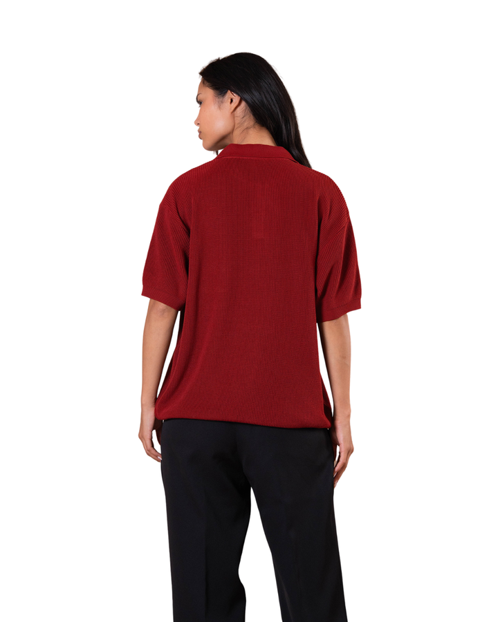 Knitted Polo - Red