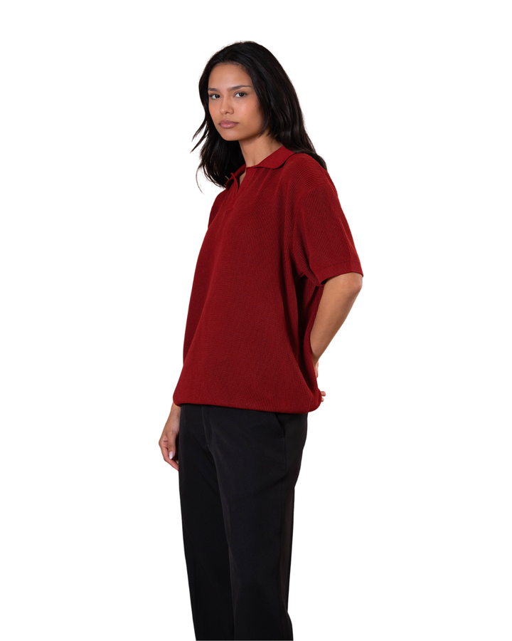 Knitted Polo - Red