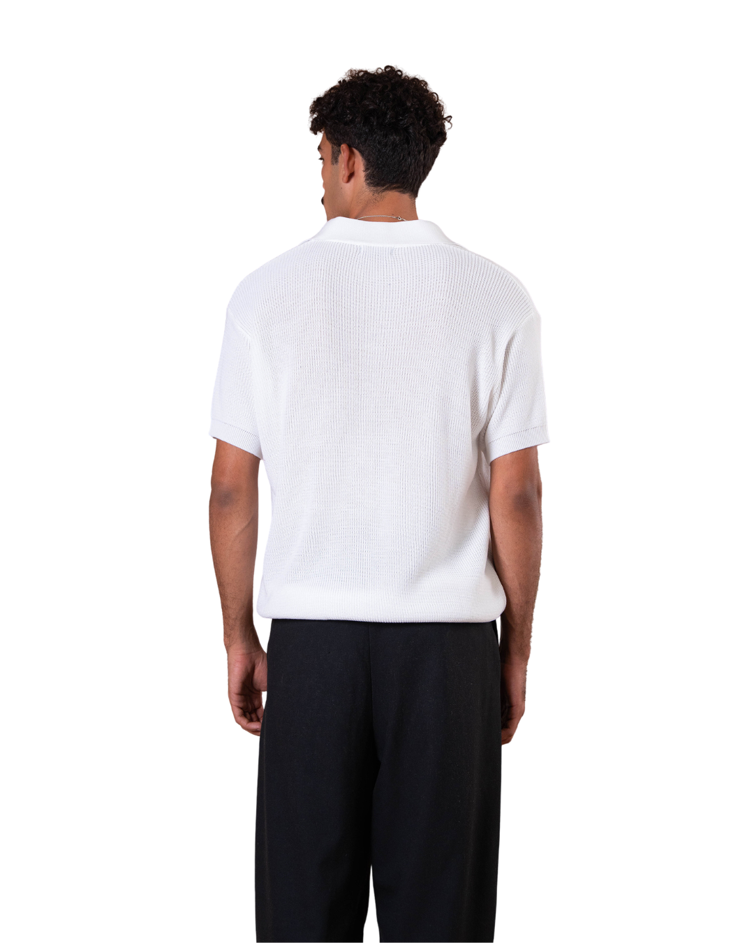 Knitted Polo - White
