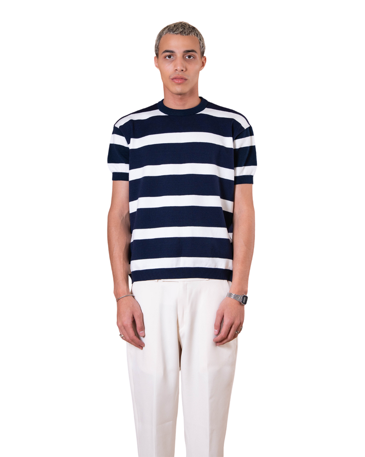 knitted striped - Navy