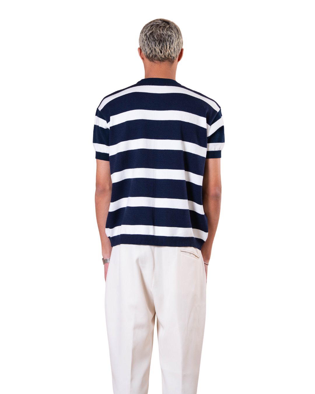 knitted striped - Navy