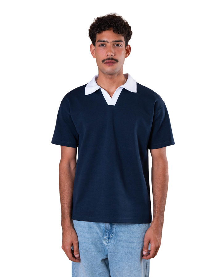 Contrast Polo - Navy
