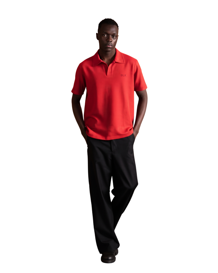 Biscuit Collar Tee - Red
