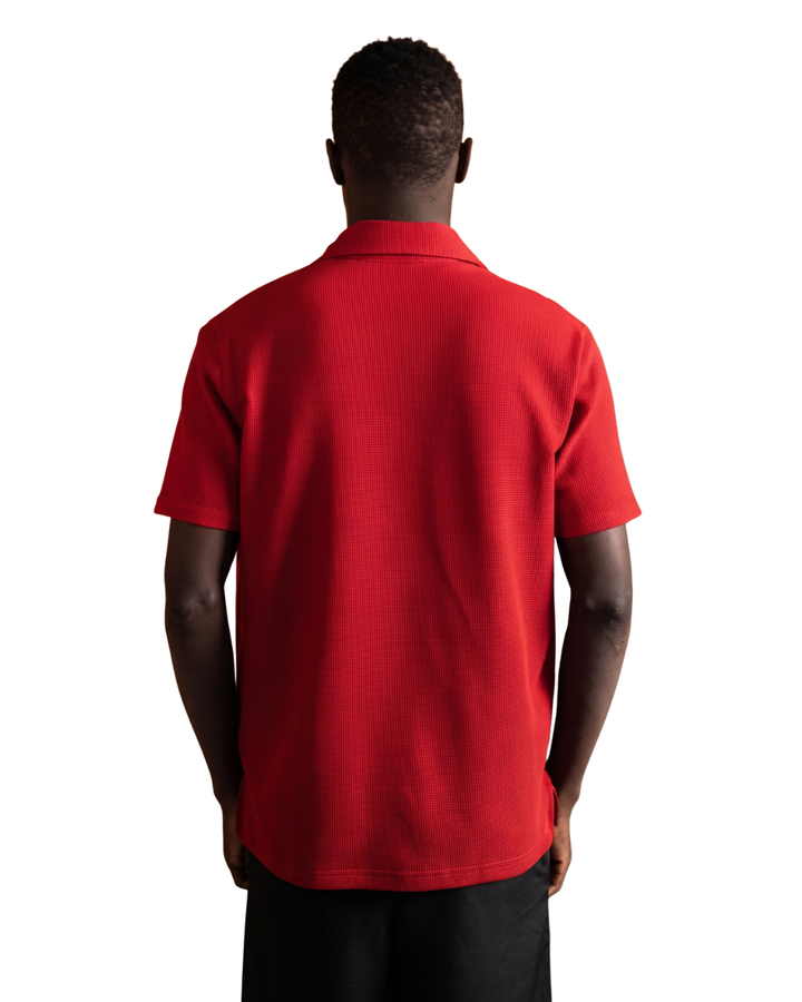 Biscuit Collar Tee - Red