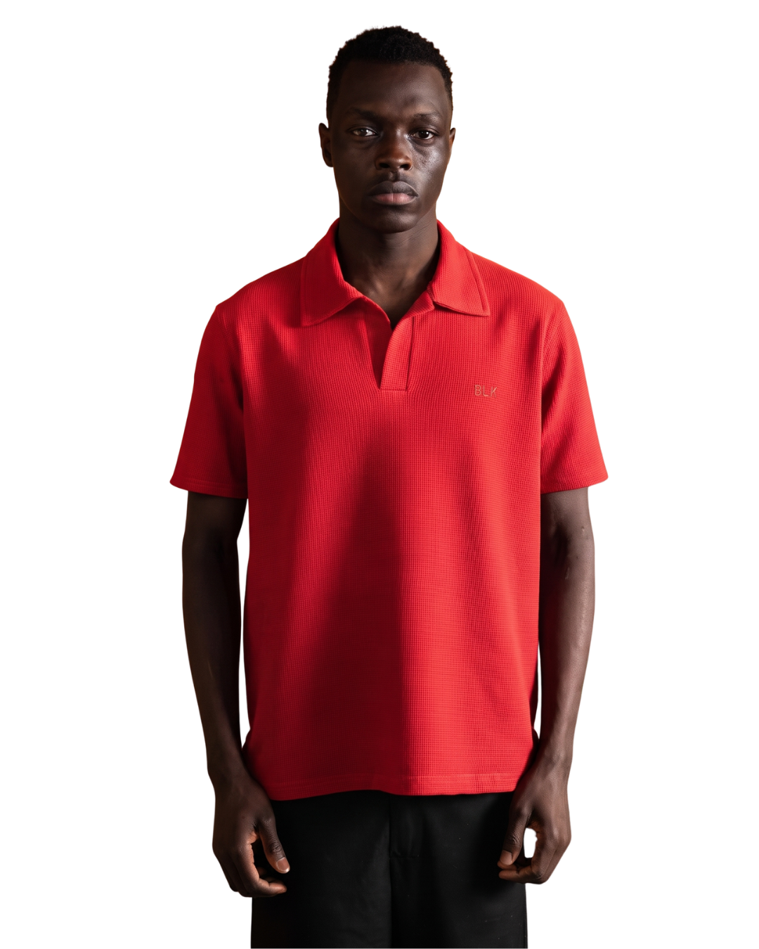 Biscuit Collar Tee - Red