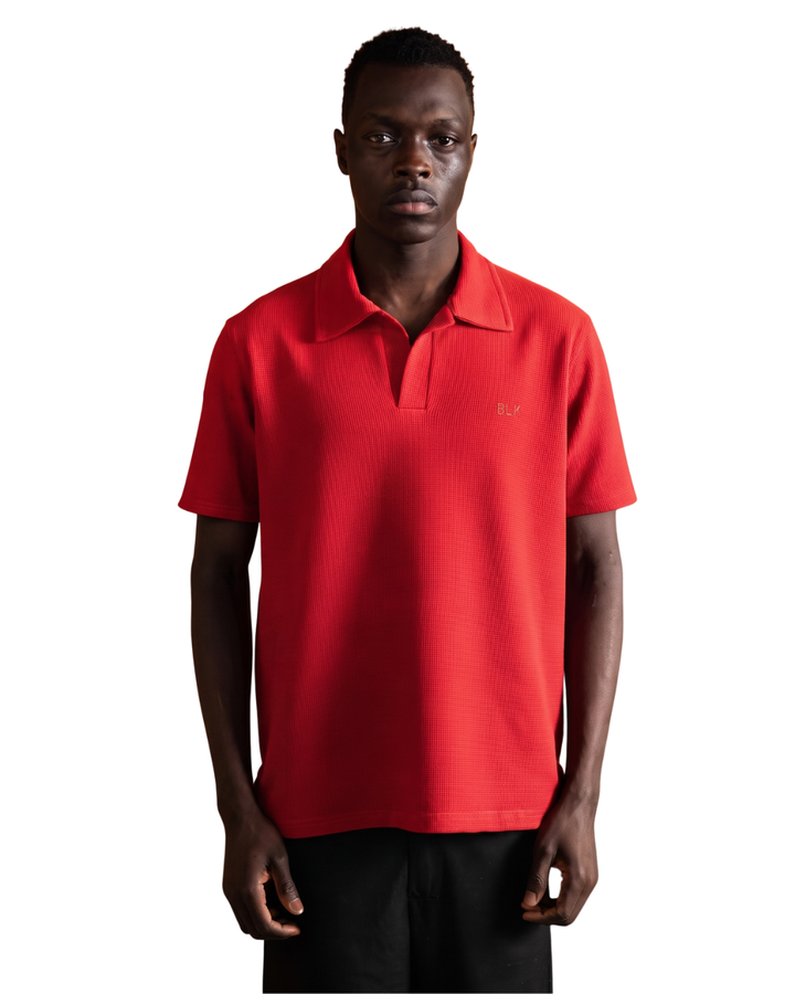 Biscuit Collar Tee - Red