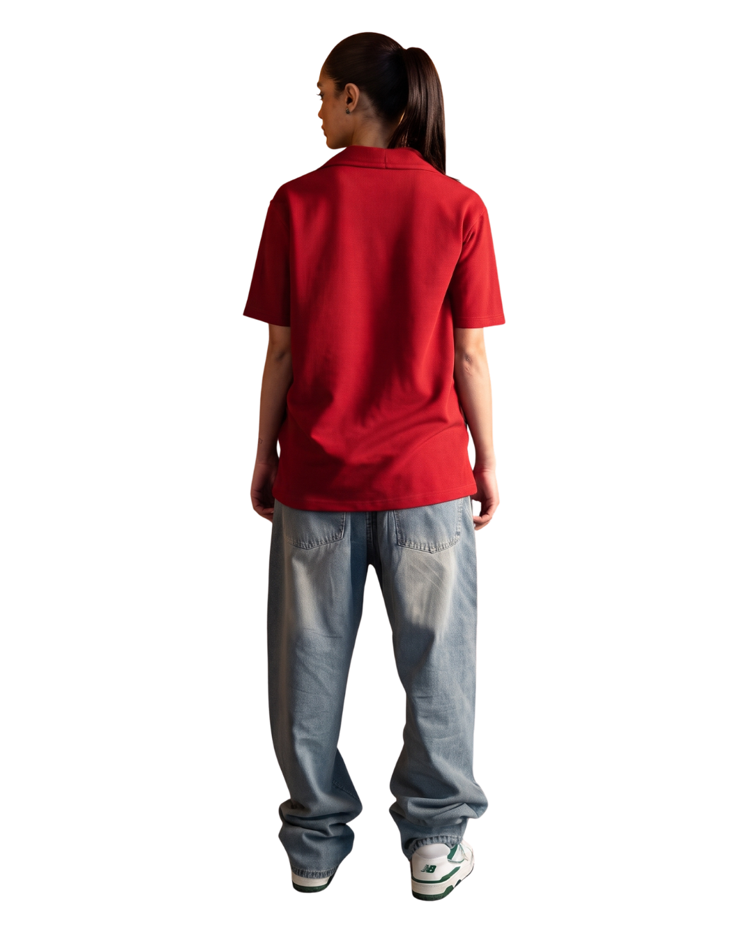 Biscuit Collar Tee - Red