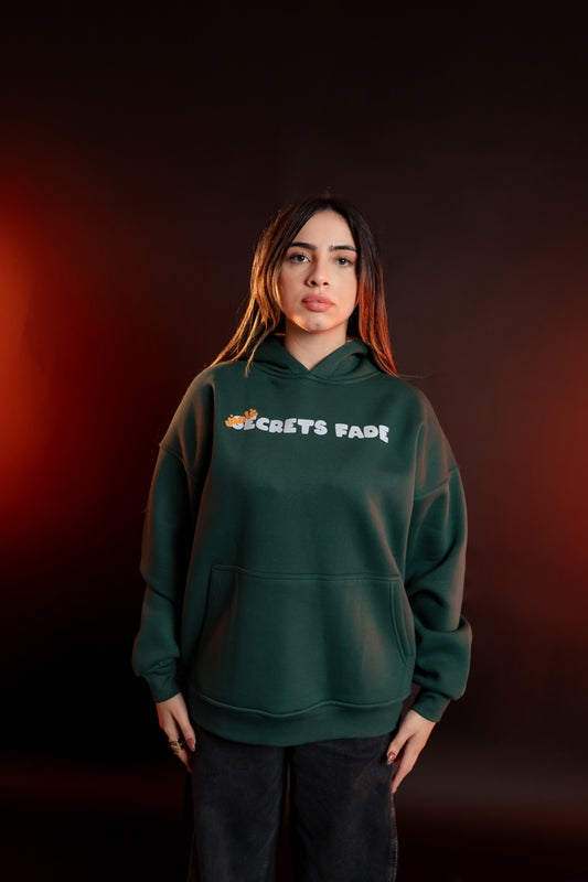 Secrets Fade Oversized Hoodie – Forest Green