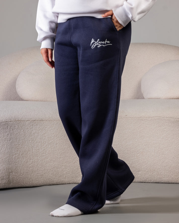 Wide-Leg Sweatpants – Navy