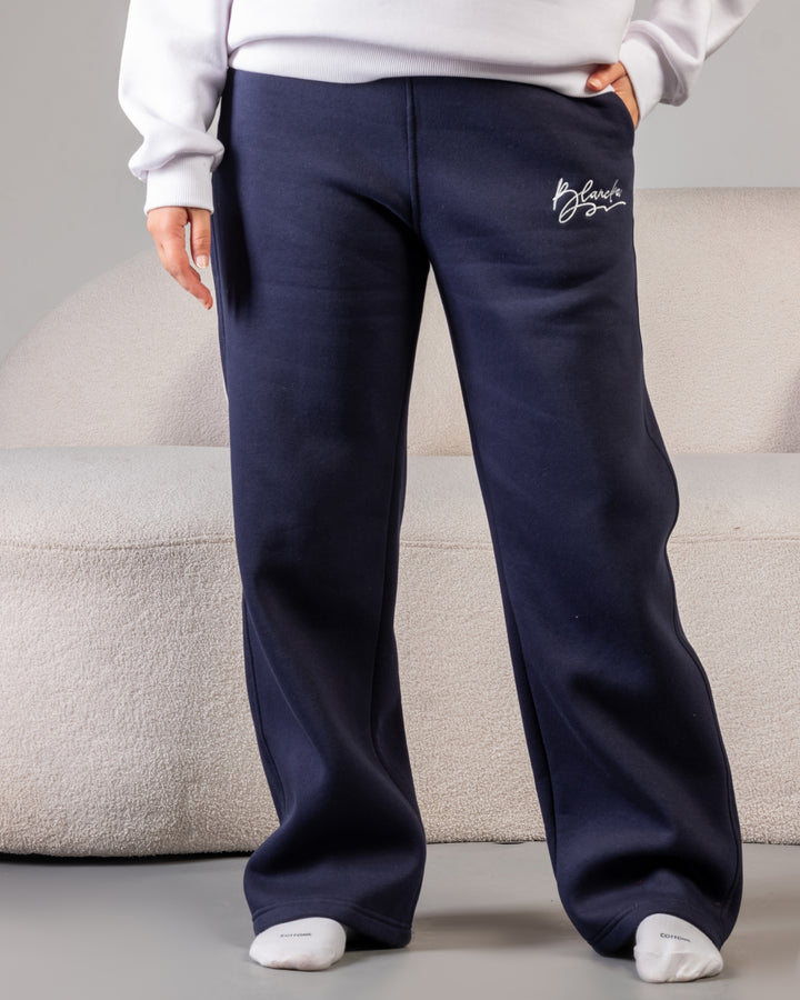 Wide-Leg Sweatpants – Navy