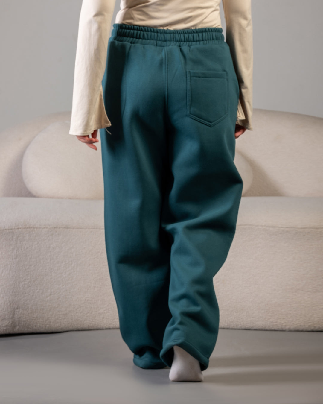 Wide-Leg Sweatpants – Olive