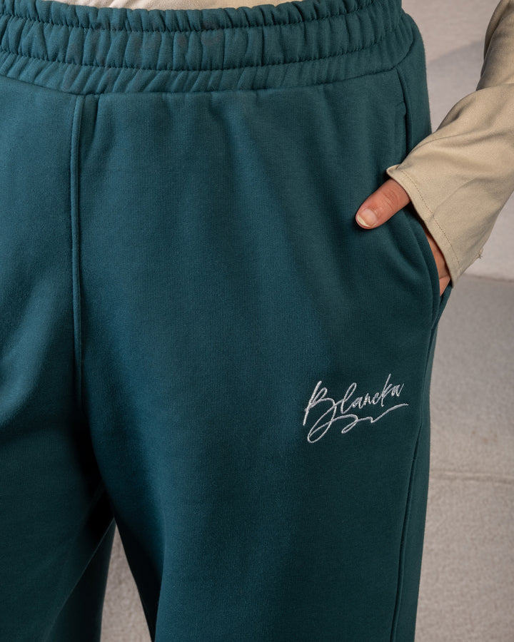 Wide-Leg Sweatpants – Olive