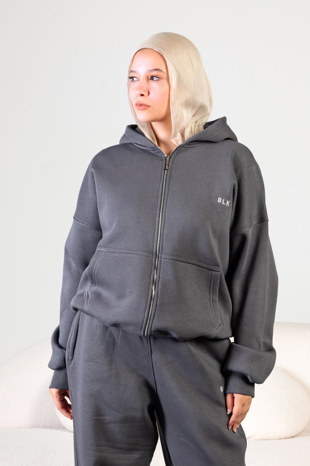 Oversized Zipper Set - Dark Gray
